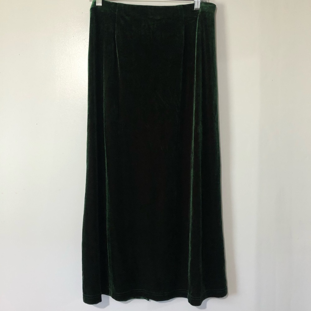 BECHAMEL Petites Green Velvet Maxi Skirt Size PL